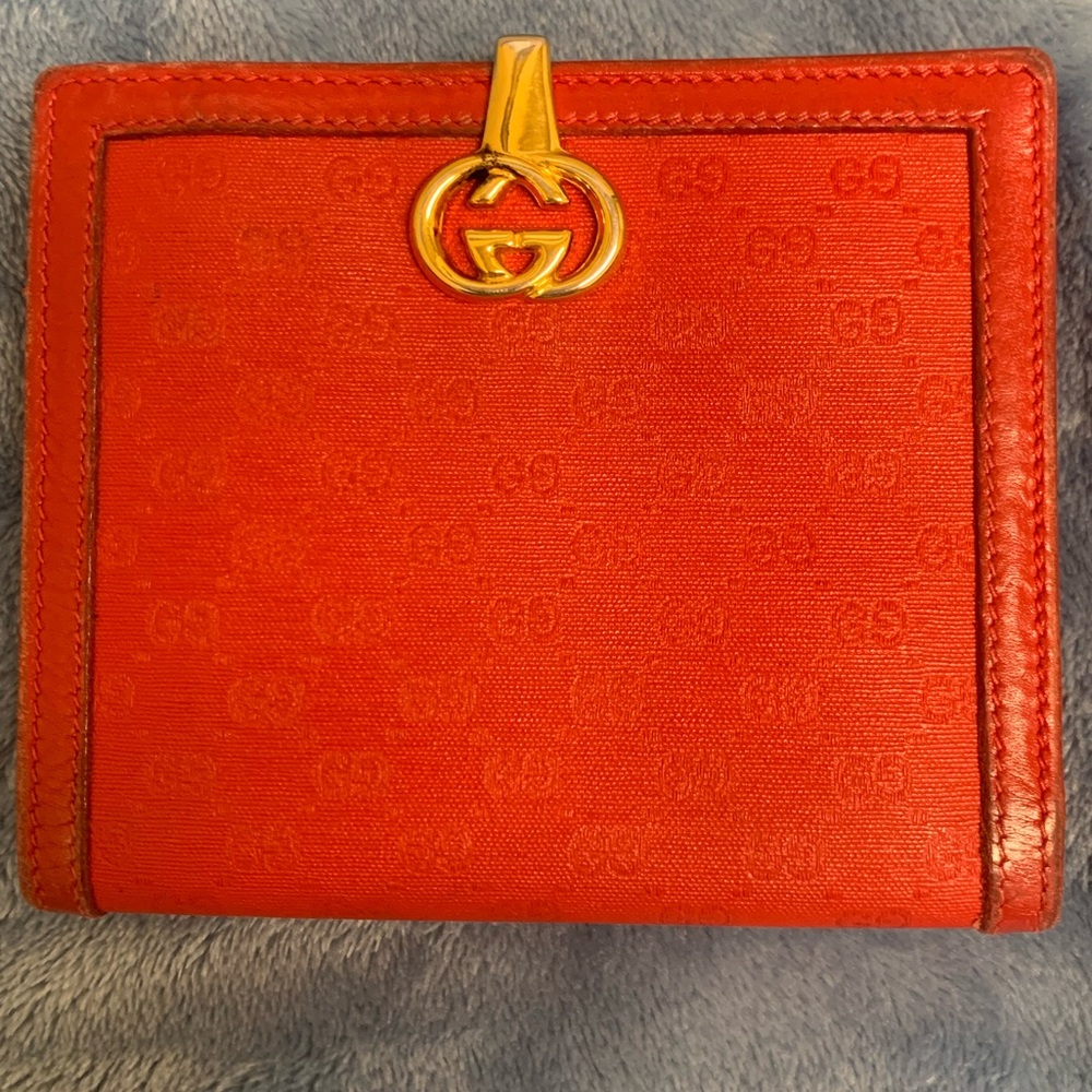 Gucci Red Wallet with Gold Accent